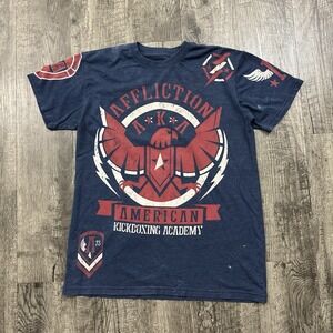 Affliction Kickboxing Academy Grunge Skater T Shirt Small